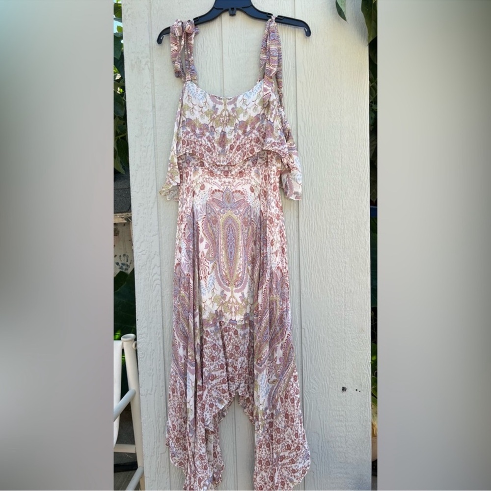 Bcbgmaxazria silk & cotton paisley dress